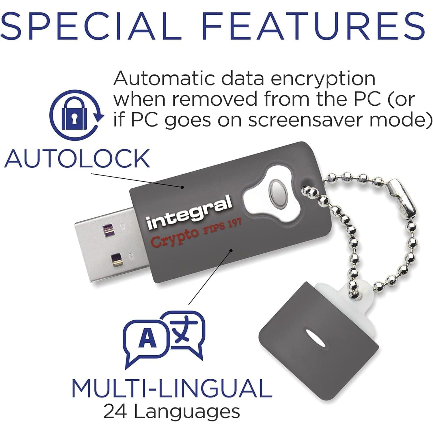 Buy Integral,Integral 8GB Crypto-197 256-Bit Hardware Encrypted 3.0 USB Secure Flash Memory Drive - Certified to FIPS 197, Brute-Force Password Attack Protection & Rugged Double-layer Waterproof Design - Gadcet UK | UK | London | Scotland | Wales| Ireland | Near Me | Cheap | Pay In 3 | Computer Accessories