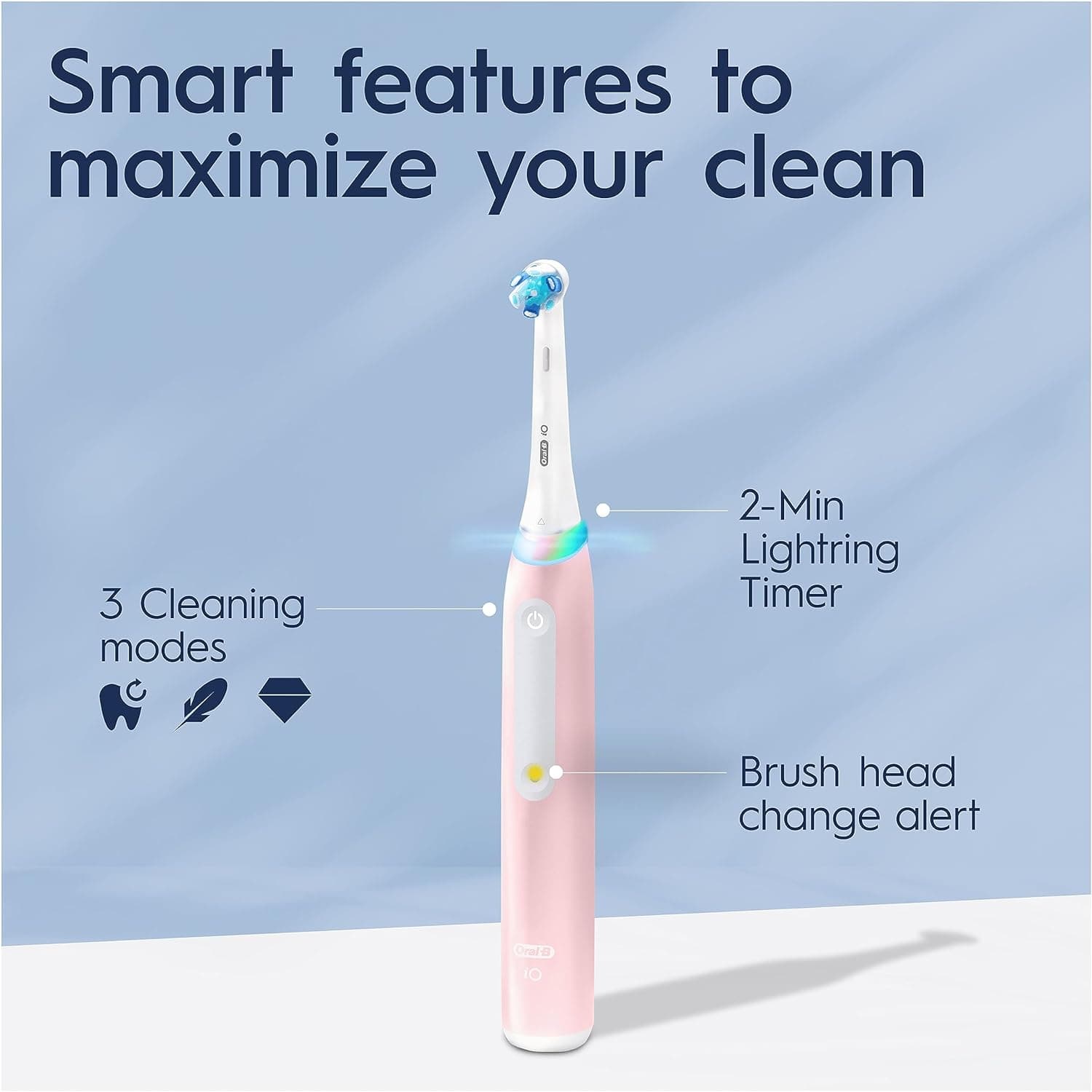 Buy Oral-B,Oral-B iO3 Electric Toothbrushes Adults, 1 Toothbrush Head & Travel Case, 3 Modes With Teeth Whitening, 2 Pin UK Plug, Pink - Gadcet UK | UK | London | Scotland | Wales| Ireland | Near Me | Cheap | Pay In 3 | Electric Toothbrush