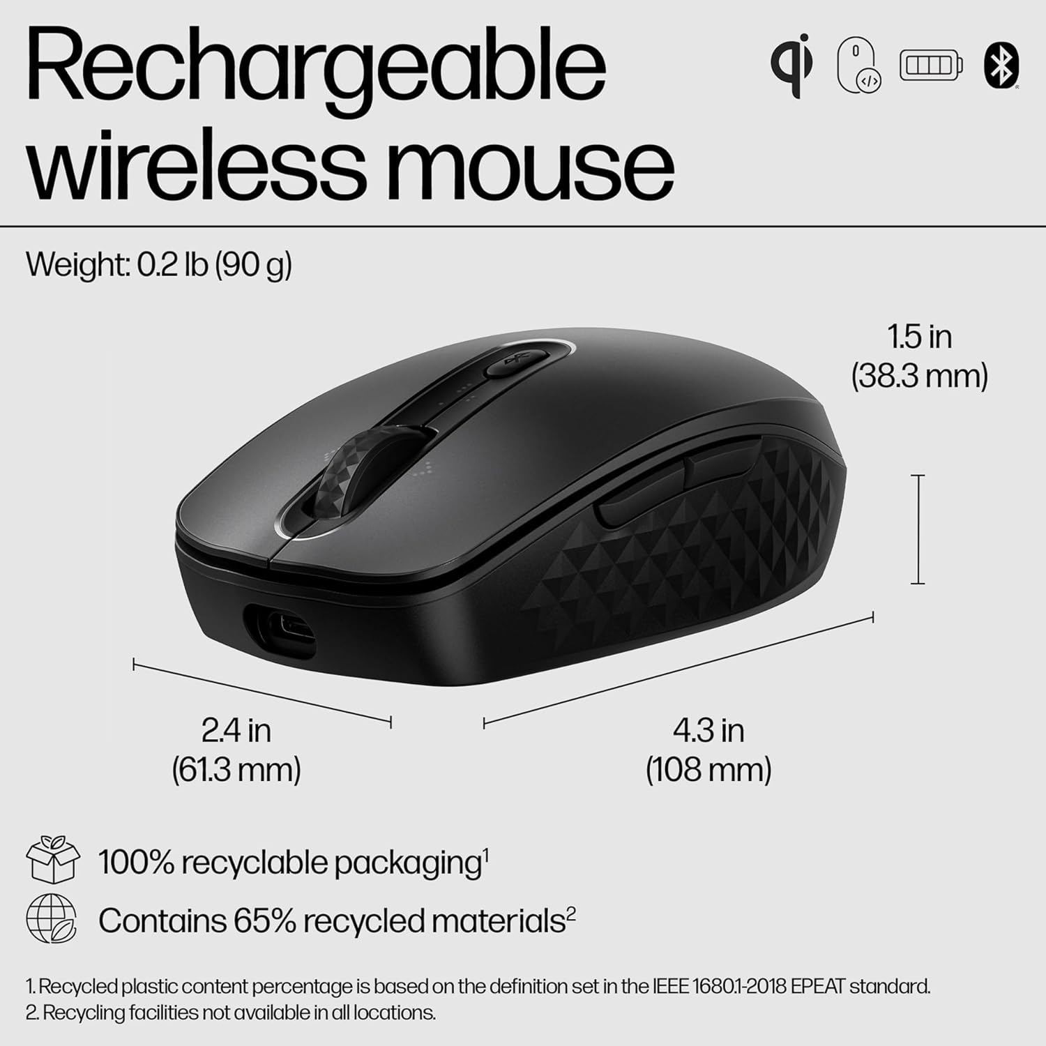 Buy HP,HP 690 Qi-Charging Wireless Mouse – Bluetooth, 4000 DPI, 6 Programmable Buttons, 4D Tilt Wheel, AES Security, Compatible with PC, Mac & Chrome – Black - Gadcet UK | UK | London | Scotland | Wales| Near Me | Cheap | Pay In 3 | Mice & Trackballs