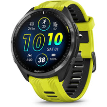 Garmin Forerunner 965 – Carbon Grey Titanium Bezel, Black Case, Amp Yellow/Black Silicone Band