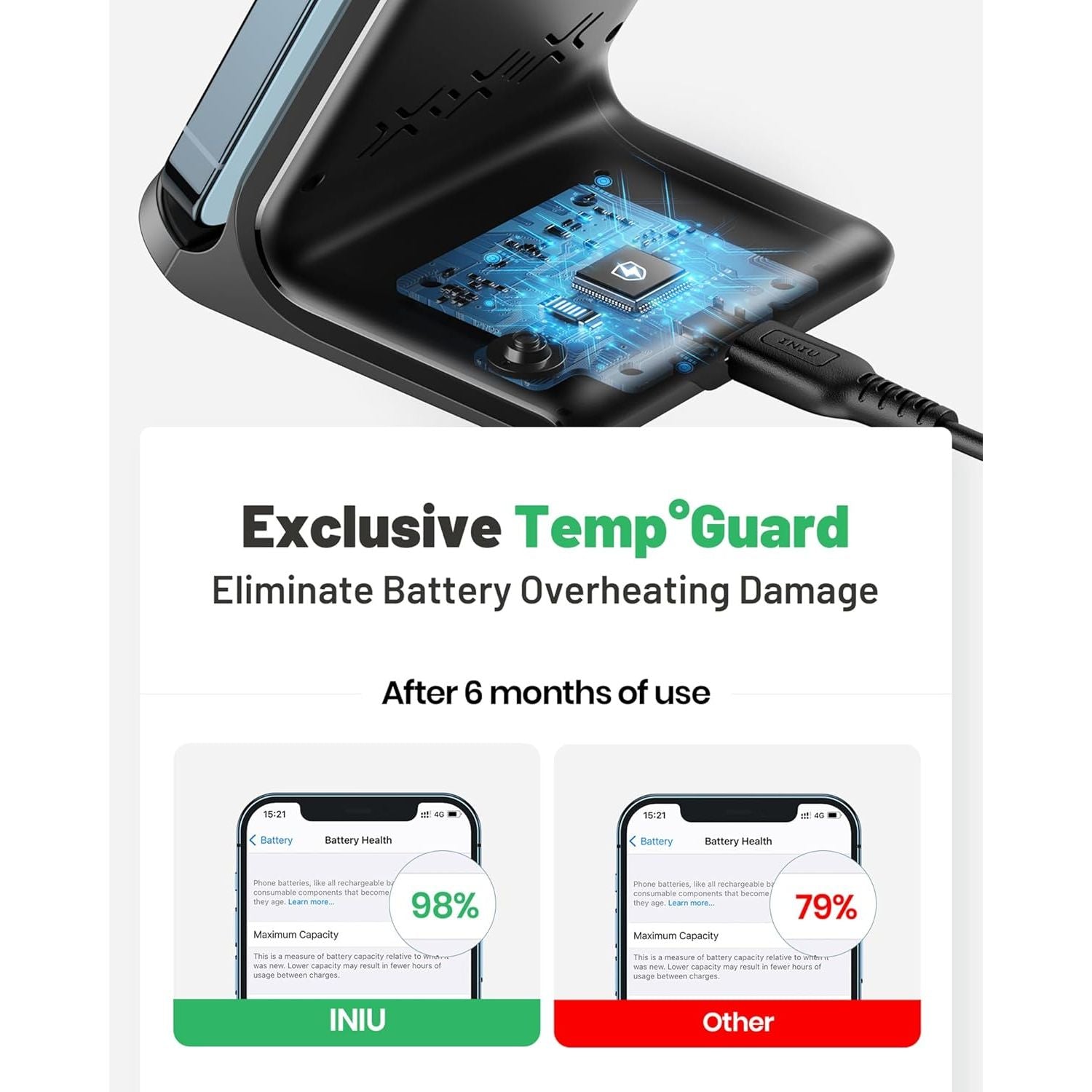 Buy INIU,INIU Wireless Charger Stand – 15W Qi Fast Charging Dock, Adaptive LED Charging Station for iPhone 8-16, Samsung S9-S22, LG V40, Pixel 6-8 - Gadcet UK | UK | London | Scotland | Wales| Near Me | Cheap | Pay In 3 | Charging Dock