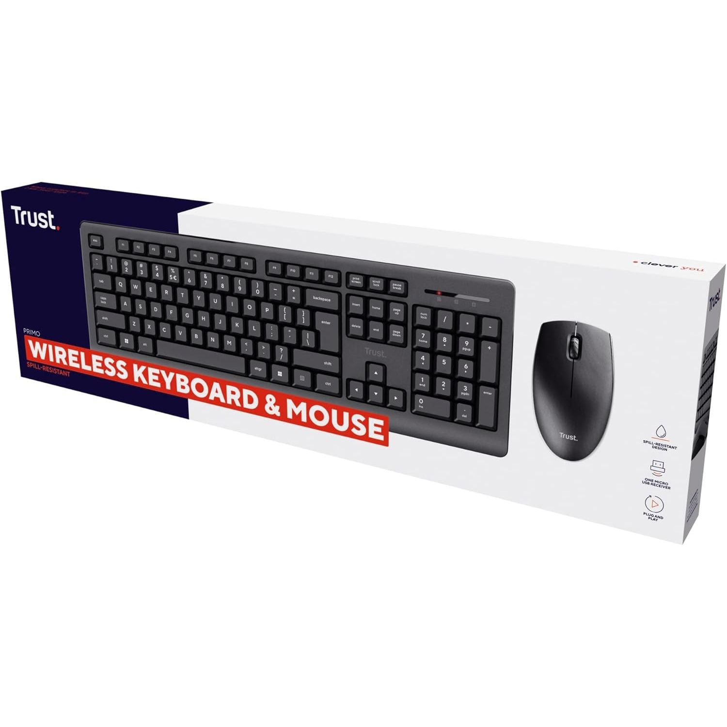 Buy Trust,Trust Primo Wireless Keyboard and Mouse Set – Black - Gadcet UK | UK | London | Scotland | Wales| Near Me | Cheap | Pay In 3 | Keyboard & Mouse