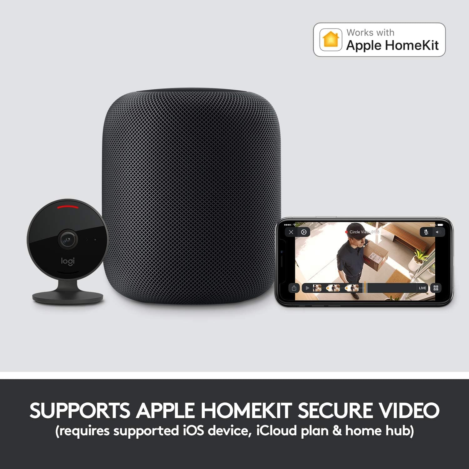 Logitech 961-000490 Circle View Weatherproof Wired Home Security Camera TrueView Video, 180° Wide Angle, 1080p HD, Night Vision, 2-Way Audio, Encrypted and Apple HomeKit Secure Video - Black - 8