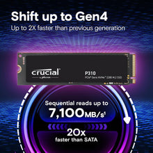 Crucial P310 2TB M.2 NVMe PCIe Gen4 SSD – Up to 7100MB/s, Laptop & Desktop Compatible (CT2000P310SSD801)