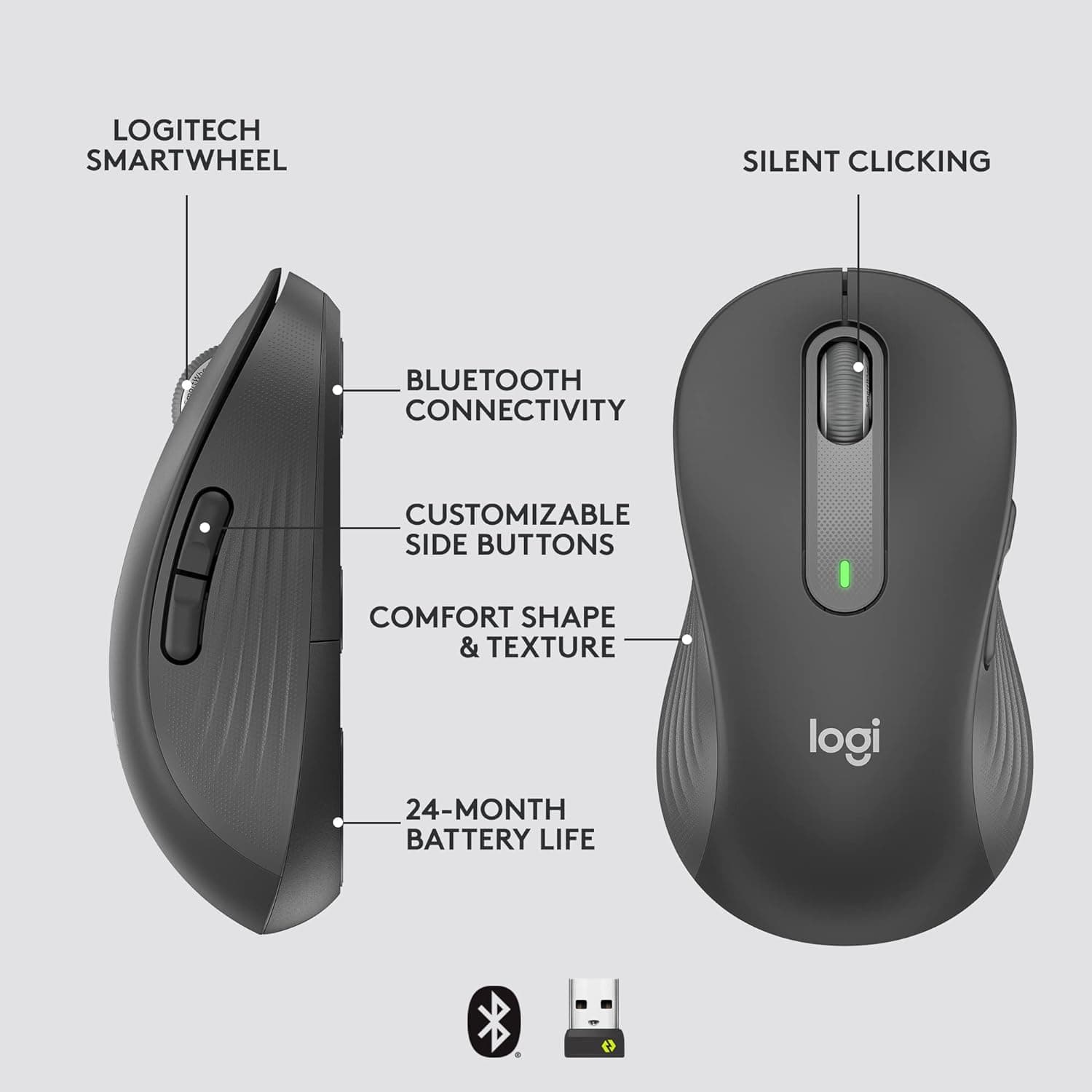 Buy Logitech,Logitech M650 Left Handed Wireless Mouse - Black - Gadcet UK | UK | London | Scotland | Wales| Ireland | Near Me | Cheap | Pay In 3 | Computer Components
