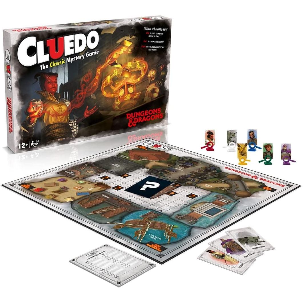 Buy Gadcet UK,Winning Moves Dungeons and Dragons Cluedo Mystery Board Game, Join Falastar Fisk to discover who was replaced, what weapon was used and where is the Infernal Puzzle box, for ages 12 plus - Gadcet UK | UK | London | Scotland | Wales| Ireland | Near Me | Cheap | Pay In 3 | Games and Toys