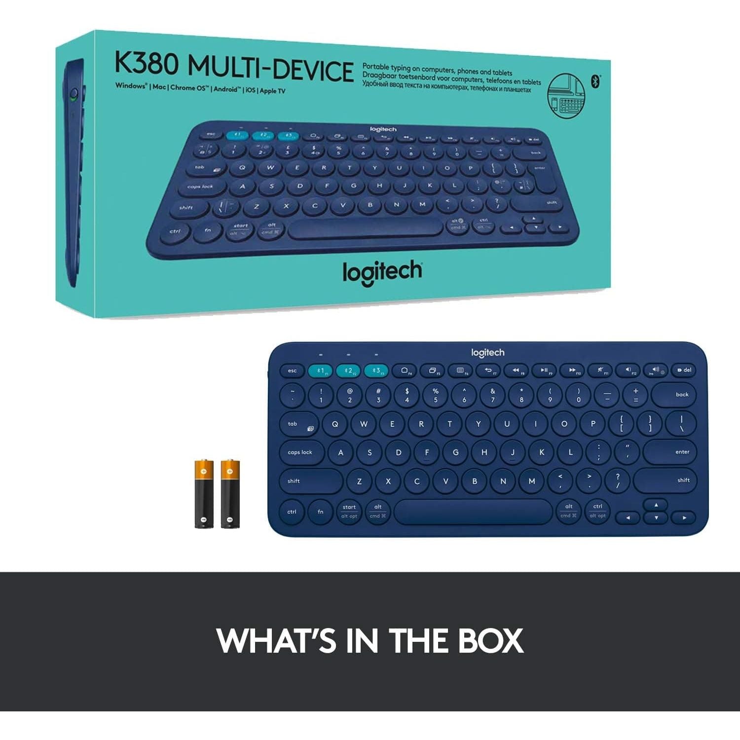Buy Logitech,Logitech K380 Wireless Multi-Device Keyboard for Windows QWERTY UK Layout - Blue - Gadcet UK | UK | London | Scotland | Wales| Ireland | Near Me | Cheap | Pay In 3 | Keyboards