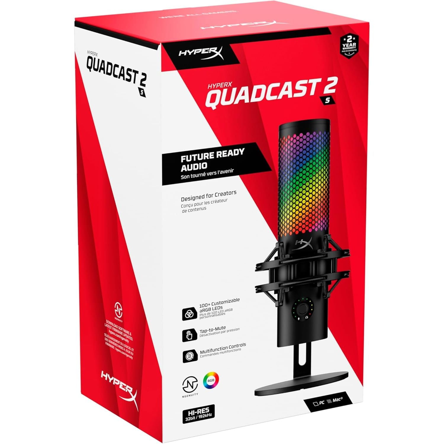 Buy HyperX,HyperX QuadCast S USB Microphone – RGB Lighting, Shock Mount, Onboard Controls, USB-C, for PC & Mac – Black - Gadcet UK | UK | London | Scotland | Wales| Near Me | Cheap | Pay In 3 | Microphones