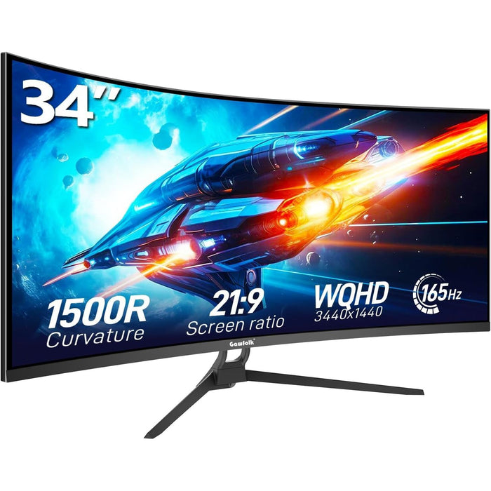 Buy Gawfolk,Gawfolk 34 Inch 1500R PC Screen 165hz UWQHD 3440x1440, Curved Computer Display - Gadcet UK | UK | London | Scotland | Wales| Near Me | Cheap | Pay In 3 | Computer Monitors