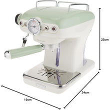 Buy Ariete,Ariete 1389A Vintage Coffee Machine – 850W Espresso Maker, 2 Cups, Green - Gadcet UK | UK | London | Scotland | Wales| Near Me | Cheap | Pay In 3 | Coffee Machine