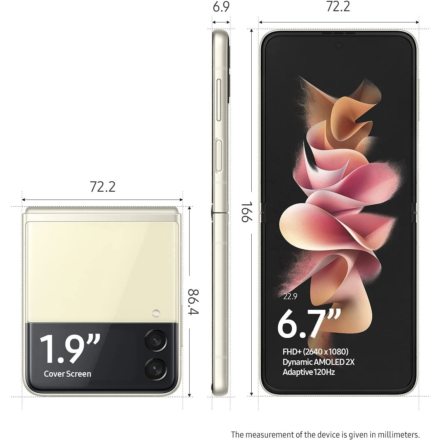 Buy Samsung,Samsung Galaxy Z flip 3 128GB, Cream - Unlocked - Gadcet.com | UK | London | Scotland | Wales| Ireland | Near Me | Cheap | Pay In 3 | Mobile Phone