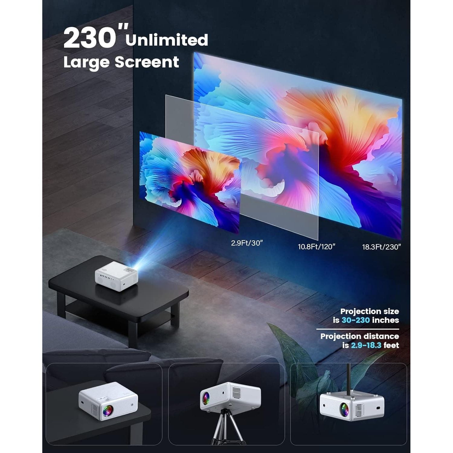 Buy ClokoWe,Mini Projector, ClokoWe WiFi Projector with Projector 1080P Full HD, 14000 Lux Portable Video 4K Projector Compatible with iphone TV Stick PS5 HDMI USB, Multimedia Home Movie Theater Projector - Gadcet UK | UK | London | Scotland | Wales| Near Me | Cheap | Pay In 3 | Projectors