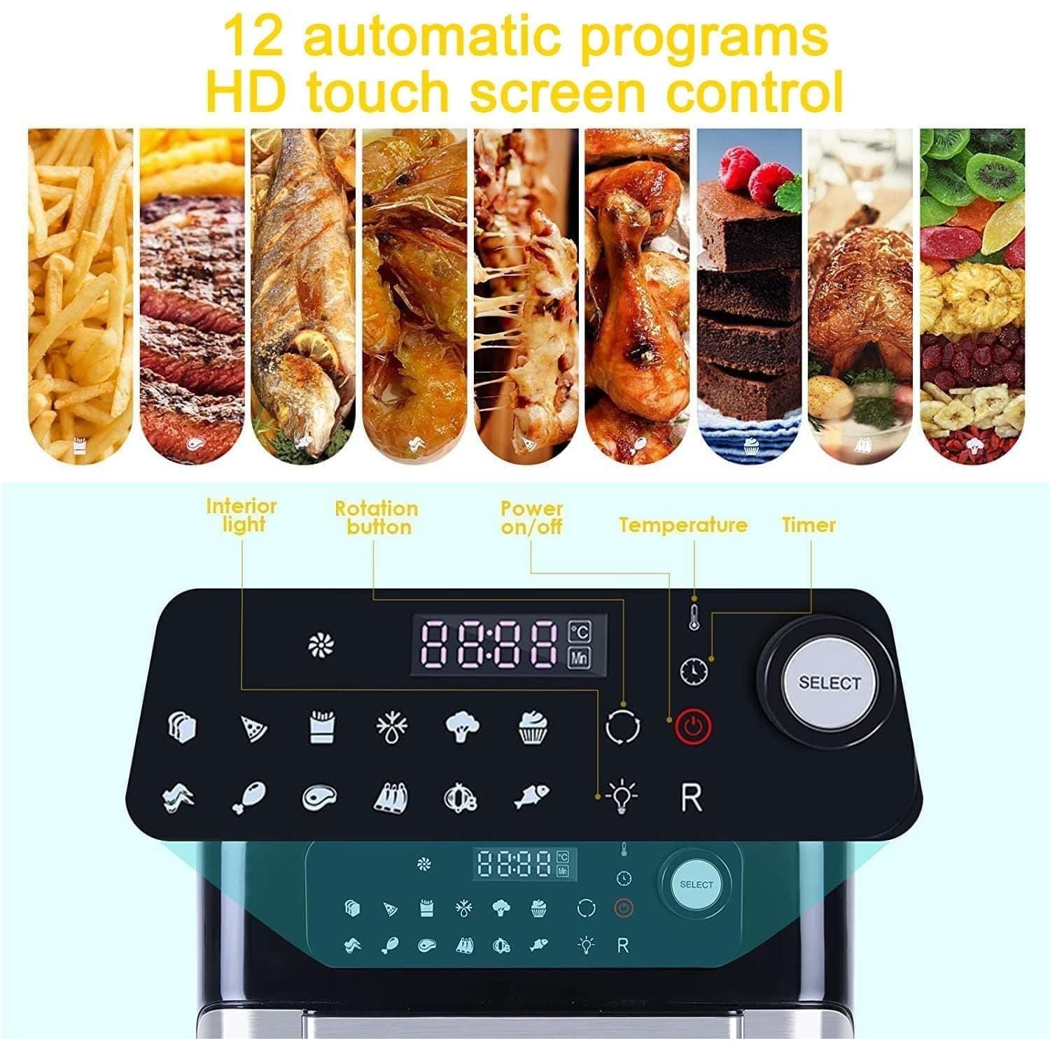 Buy Uten,Uten 10L Digital Air Fryer Oven | 1500W Smart Tabletop with LED Touch Control, 12 Presets & Recipe Book - Gadcet UK | UK | London | Scotland | Wales| Near Me | Cheap | Pay In 3 | Small Kitchen Appliances