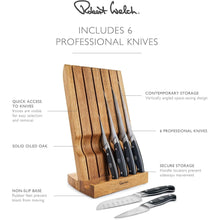 Robert Welch Professional Angle Oak Knife Block Set – 6-Piece Award-Winning Set