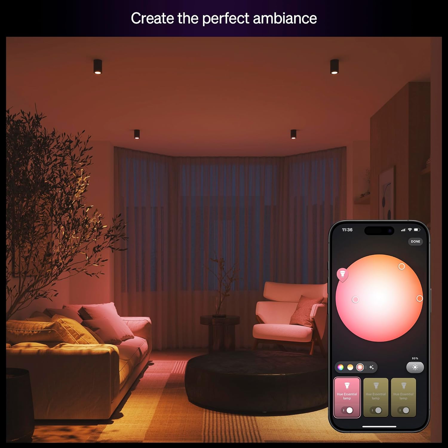 Buy PHILIPS,Philips Hue Essential Smart LED GU10 Spotlight Bulb – White & Colour Ambiance, 4.7W, 345 Lumens, Dimmable – 4 Pack - Gadcet UK | UK | London | Scotland | Wales| Near Me | Cheap | Pay In 3 | LED Light Bulbs