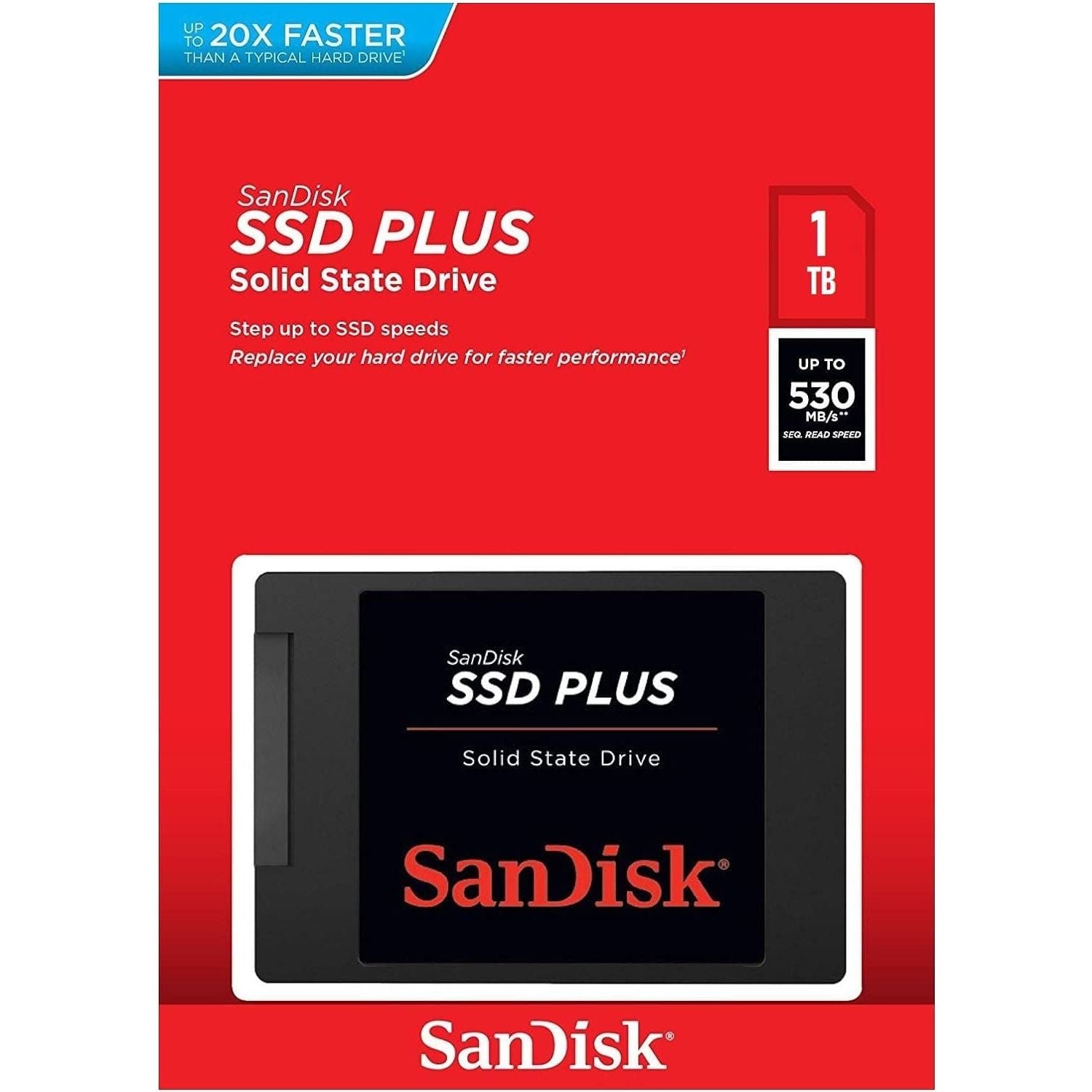 Buy Sandisk,SanDisk SSD PLUS 1 TB Sata III 2.5 Inch Internal SSD, Up to 535 MB/s, Black - Gadcet UK | UK | London | Scotland | Wales| Near Me | Cheap | Pay In 3 | Hard Drives