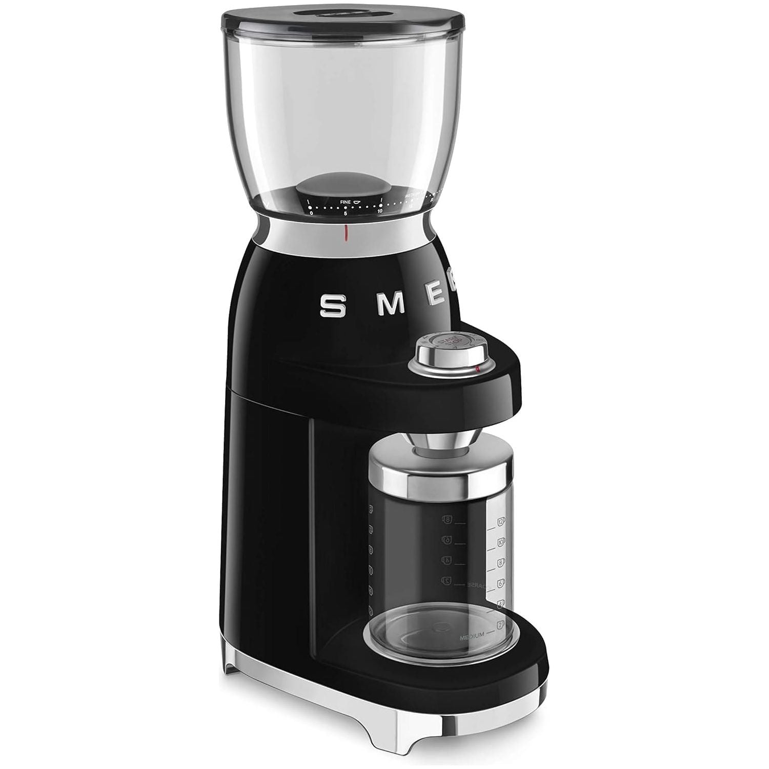 Buy Smeg,Smeg CGF01BLUK Coffee Grinder, Aluminium Construction, 50's Retro Style, 8 Programme Settings and 3 Grinding Grades, Black - Gadcet UK | UK | London | Scotland | Wales| Near Me | Cheap | Pay In 3 | Small Kitchen Appliances