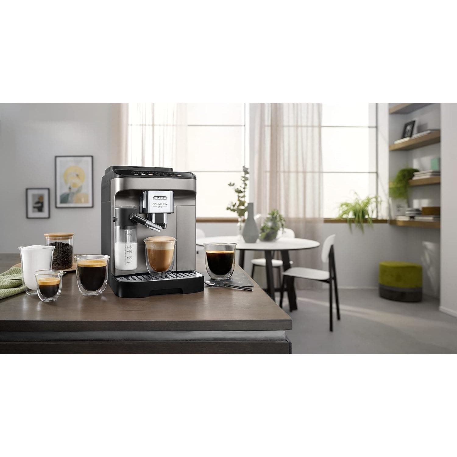 Buy De'Longhi,De'Longhi Magnifica Evo ECAM290.83.TB, Fully Automatic Coffee Machine with Milk Frother, Compact Size Bean to Cup Machine, LatteCrema Hot System, 7 Recipes, Soft Touch Colored Display, Black - Gadcet UK | UK | London | Scotland | Wales| Near Me | Cheap | Pay In 3 | Coffee Makers & Espresso Machines