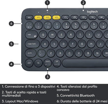 Buy Logitech,Logitech K380 Multi-Device Bluetooth Keyboard - Dark Grey - Gadcet UK | UK | London | Scotland | Wales| Ireland | Near Me | Cheap | Pay In 3 | Keyboards