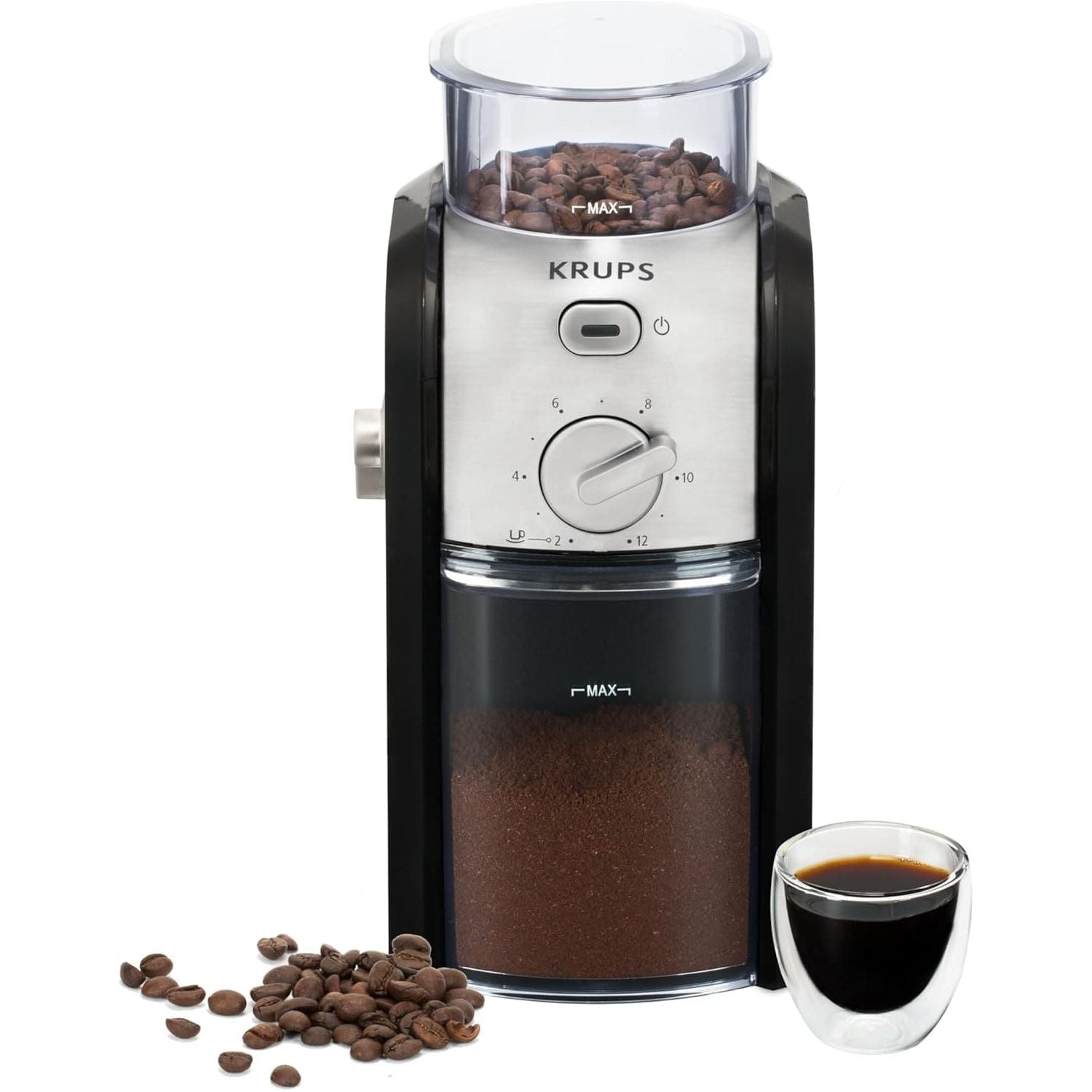 Buy Krups,Krups GVX231 Expert Burr Coffee Grinder, Automatic, Easy Clean, Black & Silver - Gadcet UK | UK | London | Scotland | Wales| Near Me | Cheap | Pay In 3 | Coffee Grinder Accessories