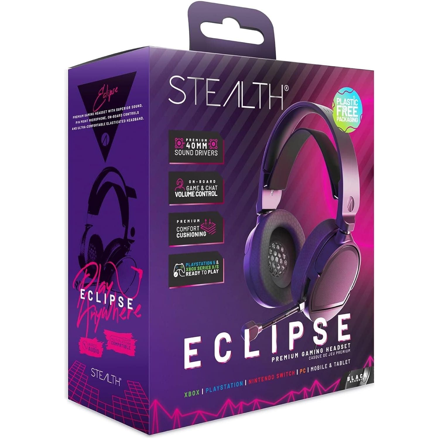 Buy Stealth,STEALTH ECLIPSE Over Ear Gaming Headset in Black Compatible with PS4, PS5, XBOX, Switch and PC - with Flexible Mic, 3.5mm Jack, 1.5m Cable, Lightweight, Comfortable and Durable - Gadcet UK | UK | London | Scotland | Wales| Near Me | Cheap | Pay In 3 | HEADPHONES / HEADSET