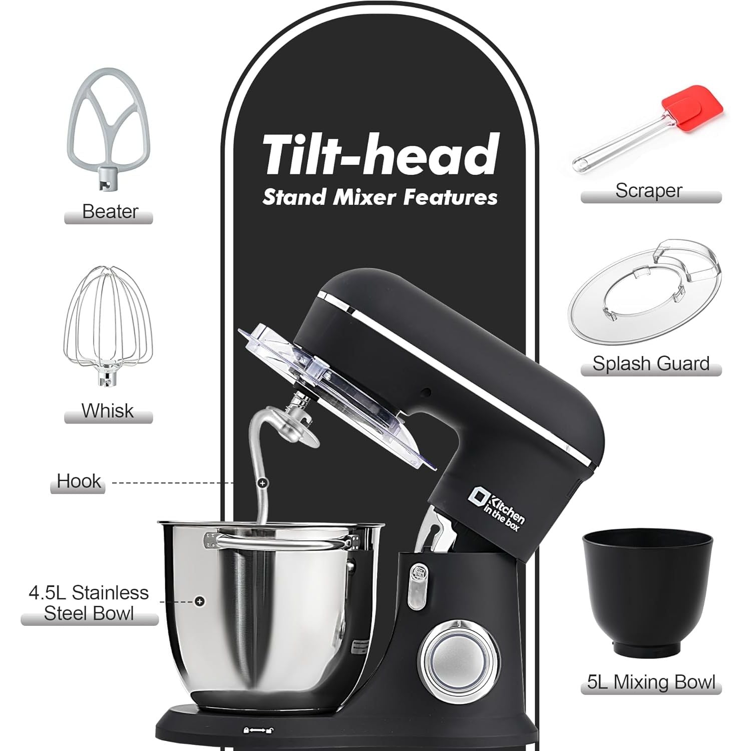 Buy Kitchen,Kitchen In The Box Stand Mixer (KSM35) Black - Gadcet UK | UK | London | Scotland | Wales| Near Me | Cheap | Pay In 3 | Food Mixers