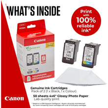 Canon PG-545/CL-546 Ink & Photo Paper Multipack – Genuine Cartridges (Black & Colour) + 50 Sheets 4x6 Photo Paper