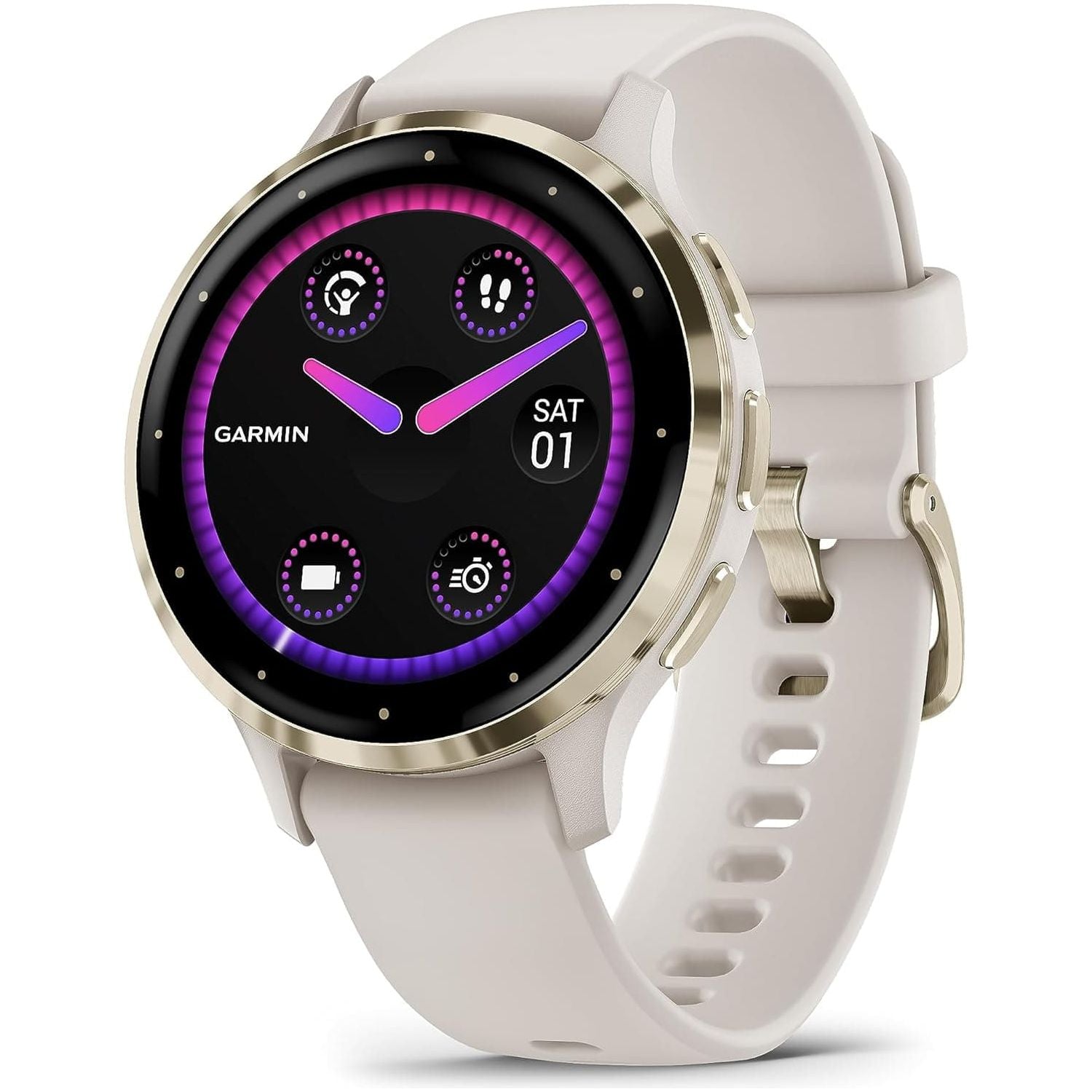 Buy Garmin,Garmin Venu 3S AMOLED GPS smaller sized Smartwatch with All-day Health Monitoring and Voice Functionality, Soft gold stainless steel bezel with ivory case and silicone band - Gadcet UK | UK | London | Scotland | Wales| Ireland | Near Me | Cheap | Pay In 3 | Watches