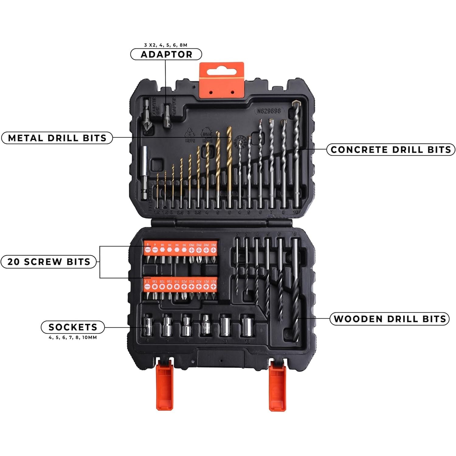 Buy Black+Decker,Black + Decker A7188 50-Piece Drill and Screwdriver Bit Set - Gadcet UK | UK | London | Scotland | Wales| Near Me | Cheap | Pay In 3 | Tools