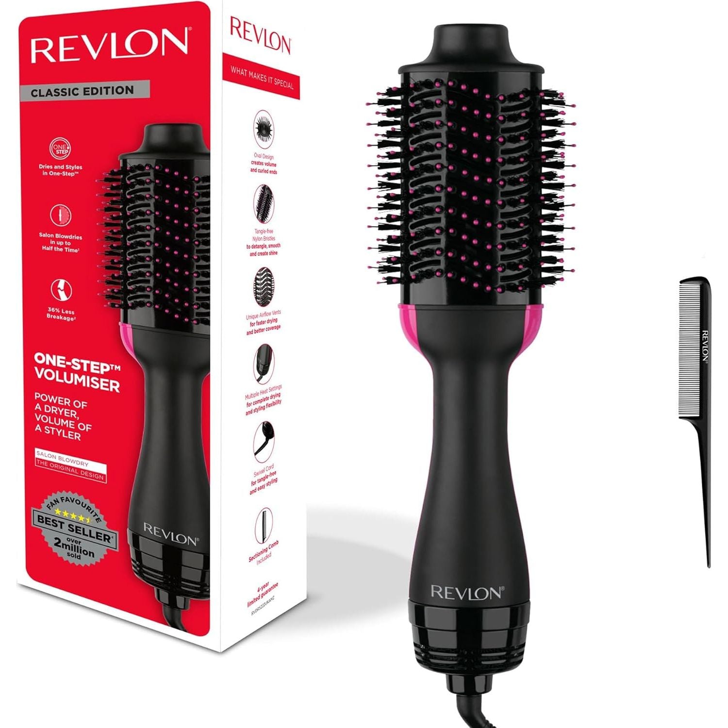 Buy Revlon,Revlon Salon One-Step Hair Dryer & Volumiser with Sectioning Comb, 2-in-1 Styling Tool, Ionic & Ceramic Technology (RVDR5222UKAMZ) - Gadcet UK | UK | London | Scotland | Wales| Near Me | Cheap | Pay In 3 | Hair Dryers