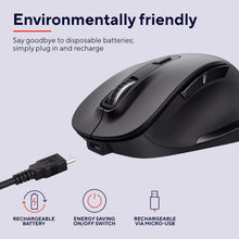Trust Fyda Rechargeable Wireless Mouse – 800-2400 DPI, 6 Buttons, Ergonomic Design, Black