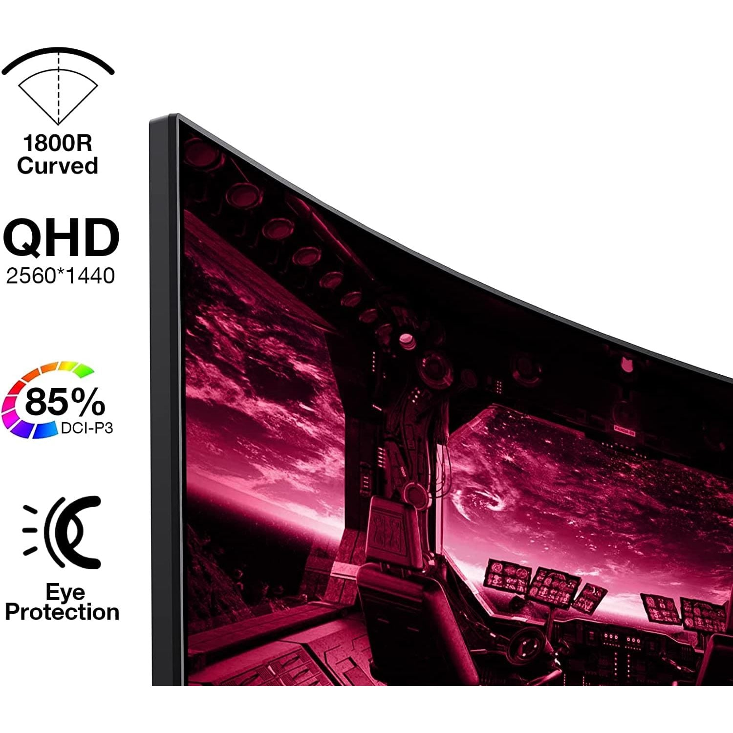 Buy KooRui,KOORUI QHD Curved 27 Inch Monitor - Gadcet.com | UK | London | Scotland | Wales| Ireland | Near Me | Cheap | Pay In 3 | Computer Monitors
