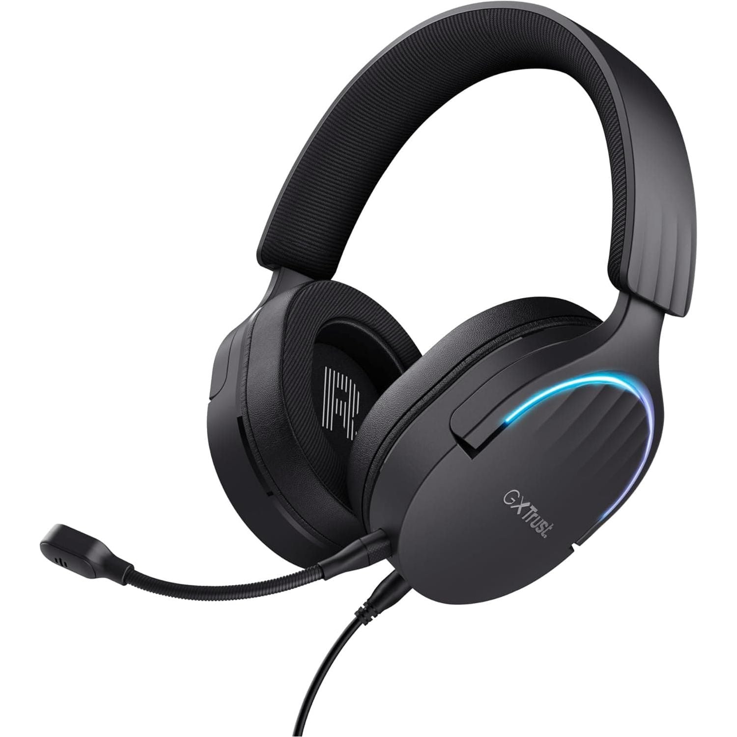 Buy Trust,Trust Gaming GXT 490 Fayzo USB Gaming Headset 7.1 Surround Sound, 50mm Drivers, 85% Recycled Plastics, RGB Over-Ear Wired Headphones, with Noise Cancelling Microphone for PC PS5 - Black - Gadcet UK | UK | London | Scotland | Wales| Near Me | Cheap | Pay In 3 | Headphones & Headsets