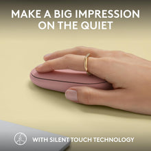 Logitech Pebble Mouse 2 M350s Slim Bluetooth Wireless Mouse, Quiet Clicks, Multi-Device, Custom Button Rose