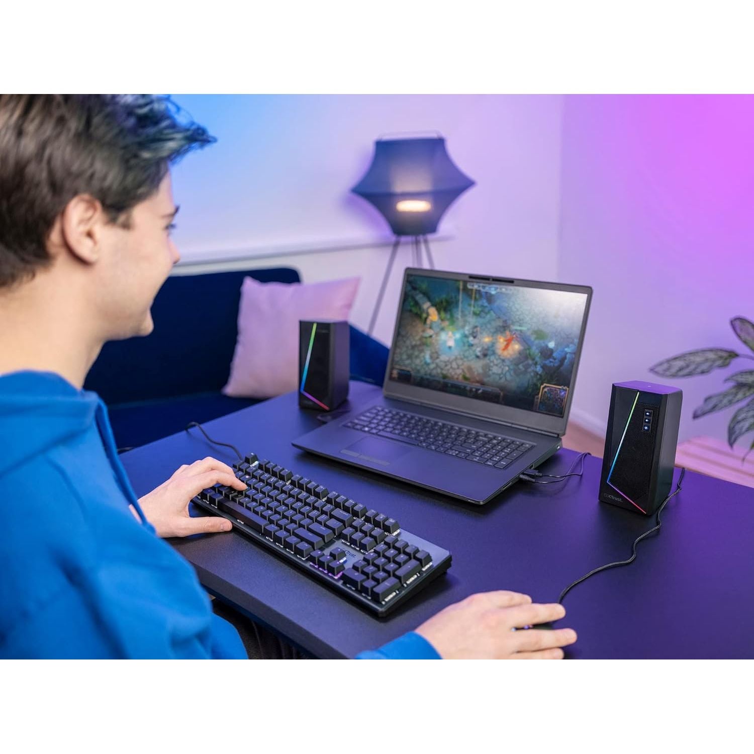 Buy RGB,Trust Gaming GXT 609 Zoxa 2.0 PC Speakers, 12W, RGB Lighting, USB Powered, 3.5mm AUX, Volume Control, Stereo Speakers for Desktop & Laptop - Black - Gadcet UK | UK | London | Scotland | Wales| Near Me | Cheap | Pay In 3 | Speakers