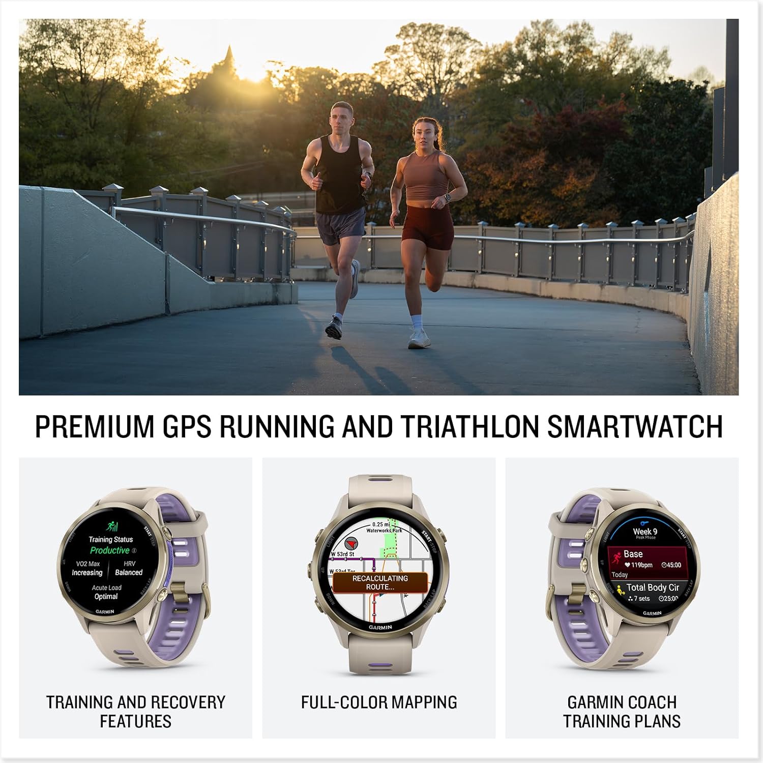 Buy Garmin,Garmin Forerunner 970 – Premium GPS Running & Triathlon Smartwatch with AMOLED Display, Built-in LED Flashlight, Soft Gold Titanium Case, French Gray/Translucent Indigo Band - Gadcet UK | UK | London | Scotland | Wales| Near Me | Cheap | Pay In 3 | Smart Watches