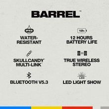 Skullcandy Barrel Wireless Bluetooth Boombox – Portable Party Speaker with Powerful Bass