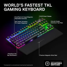 SteelSeries Apex Pro TKL HyperMagnetic Gaming Keyboard - World's Fastest Keyboard - Adjustable Actuation - Esports Tenkeyless - OLED Screen - PBT Keycaps - USB-C - 2023 Edition - German QWERTZ Layout