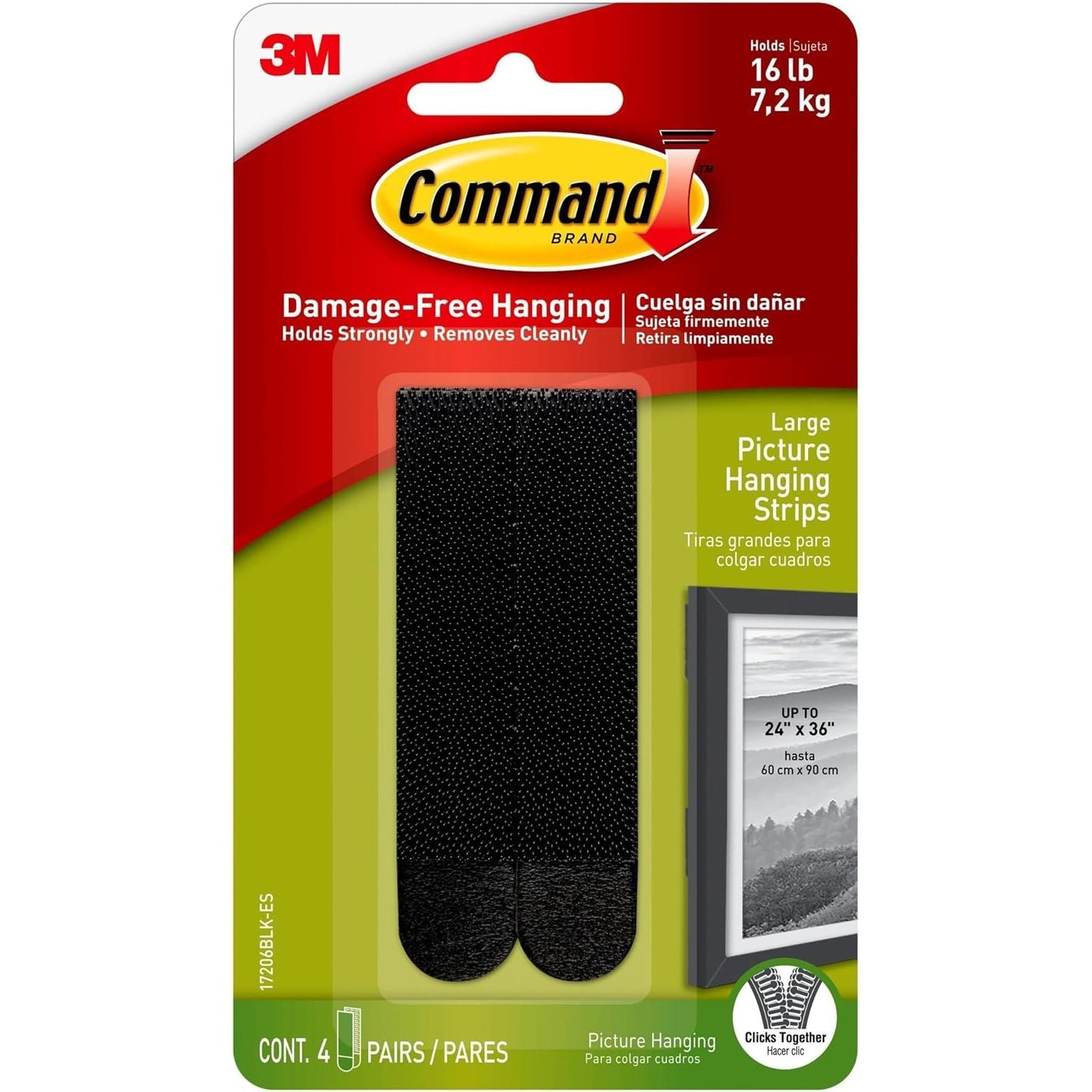 Buy Command,Command Large Picture Hanging Strips – Black, 4 Pairs (8 Strips), Damage-Free Adhesive Wall Hanging - Gadcet UK | UK | London | Scotland | Wales| Near Me | Cheap | Pay In 3 | Utility Hooks