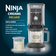 Ninja CREAMi Deluxe Ice Cream Maker - 10 Functions, 3 Tubs, 2-in-1 Flavour Option, Silver (NC501UK)
