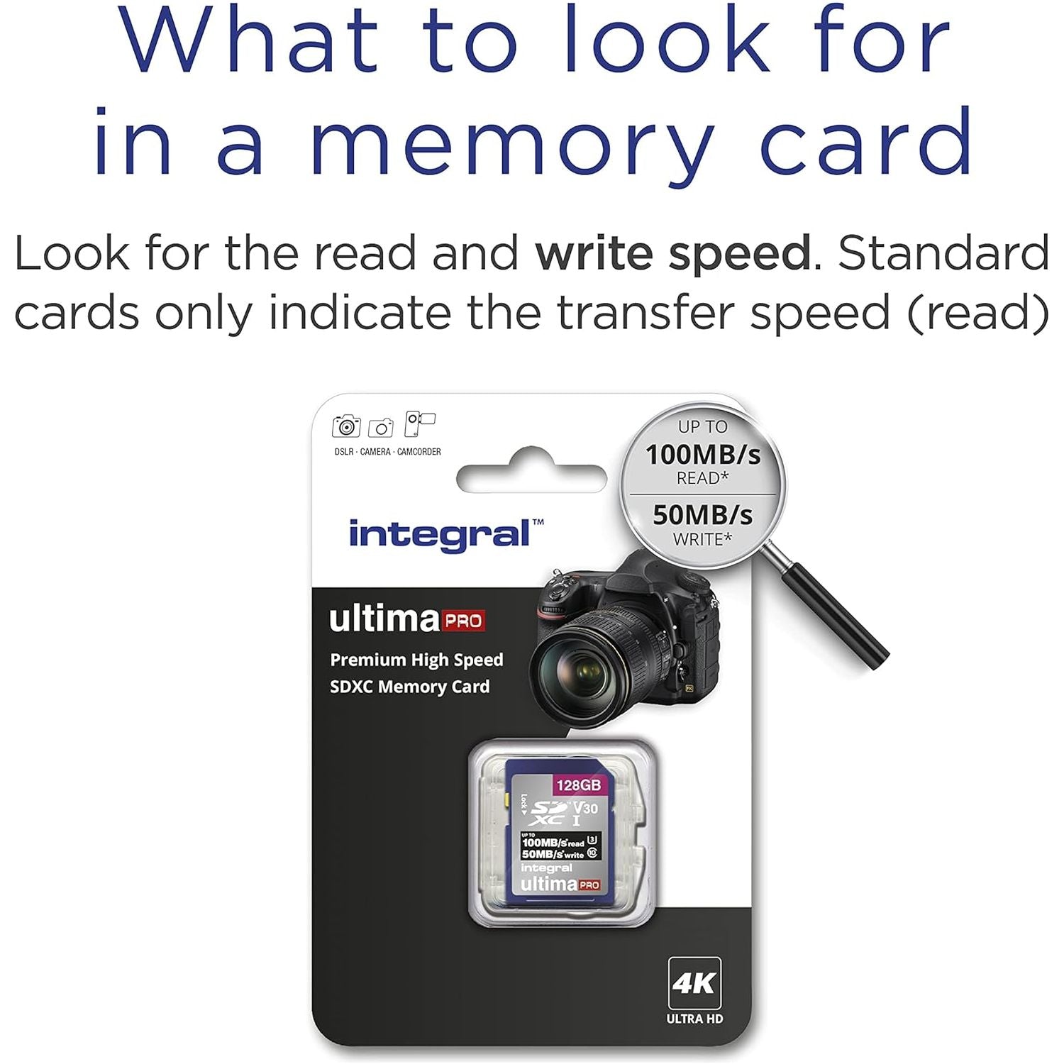 Buy Integral,Integral 128GB SDXC Card - 4K Ultra-HD, Up to 100MB/s, V30, UHS-I, U3, Class 10, High-Speed SD Memory Card, Black - Gadcet UK | UK | London | Scotland | Wales| Near Me | Cheap | Pay In 3 | Flash Memory Cards