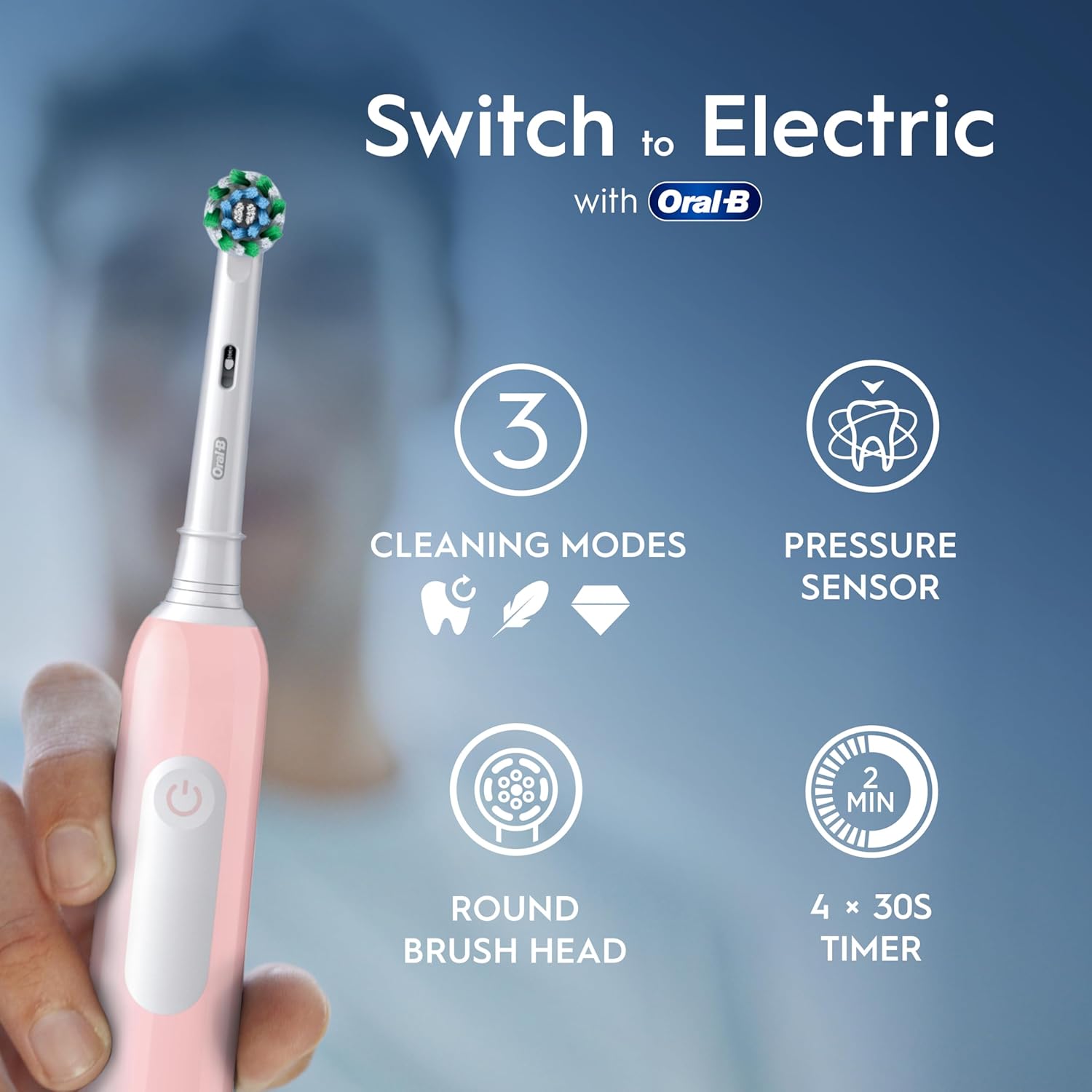 Buy Oral-B,Oral-B Pro 1 Electric Toothbrushes For Adults With 3D Cleaning, Gifts For Women / Men, 1 Toothbrush Head, Gum Pressure Control, 2 Pin UK Plug, Pink - Gadcet UK | UK | London | Scotland | Wales| Near Me | Cheap | Pay In 3 | Health Care