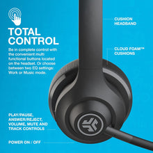 JLab Go Work Wireless Headset with Microphone – 45H Battery, Multipoint Bluetooth, On-Ear, Wired/Wireless