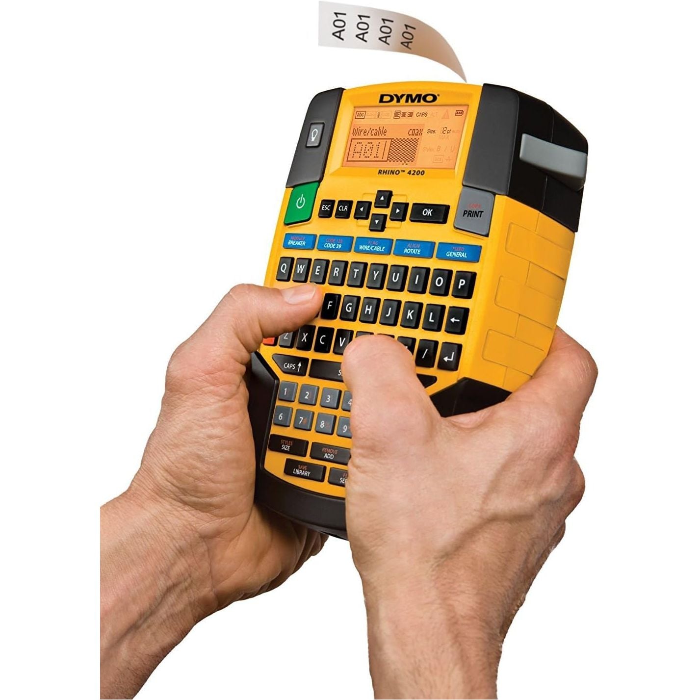 Buy Dymo,Dymo Rhino 4200 English Layout, Handheld use Label Maker, Yellow - Gadcet UK | UK | London | Scotland | Wales| Near Me | Cheap | Pay In 3 | Label Makers