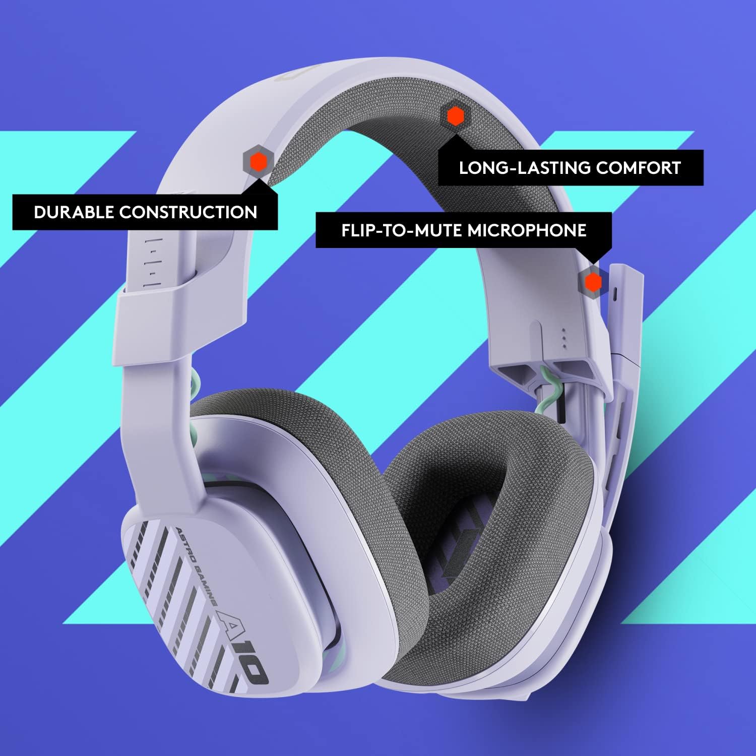 Buy ASTRO Gaming,ASTRO A10 Gaming Headset Gen 2 Wired Headset, Over-ear Gaming Headphones, Lightweight, Flip-to-mute microphone, 32 mm drivers, For Xbox Series X|S, Xbox One, PS5, PS4, Nintendo Switch, PC - Lilac - Gadcet UK | UK | London | Scotland | Wales| Near Me | Cheap | Pay In 3 | Headphones & Headsets