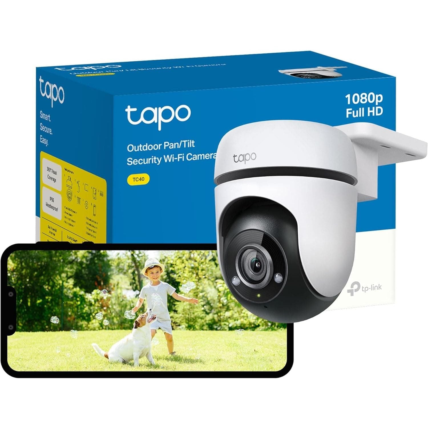 Buy Tapo,Tapo 1080p Full HD Pan/Tilt WiFi Outdoor Security Camera, 360° Smart Person/Motion Detection, IP65 Weatherproof, Night Vision, Cloud &SD Card Storage, Works with Alexa & Google Home (TC40) - Gadcet UK | UK | London | Scotland | Wales| Near Me | Cheap | Pay In 3 | Surveillance Camera Accessories