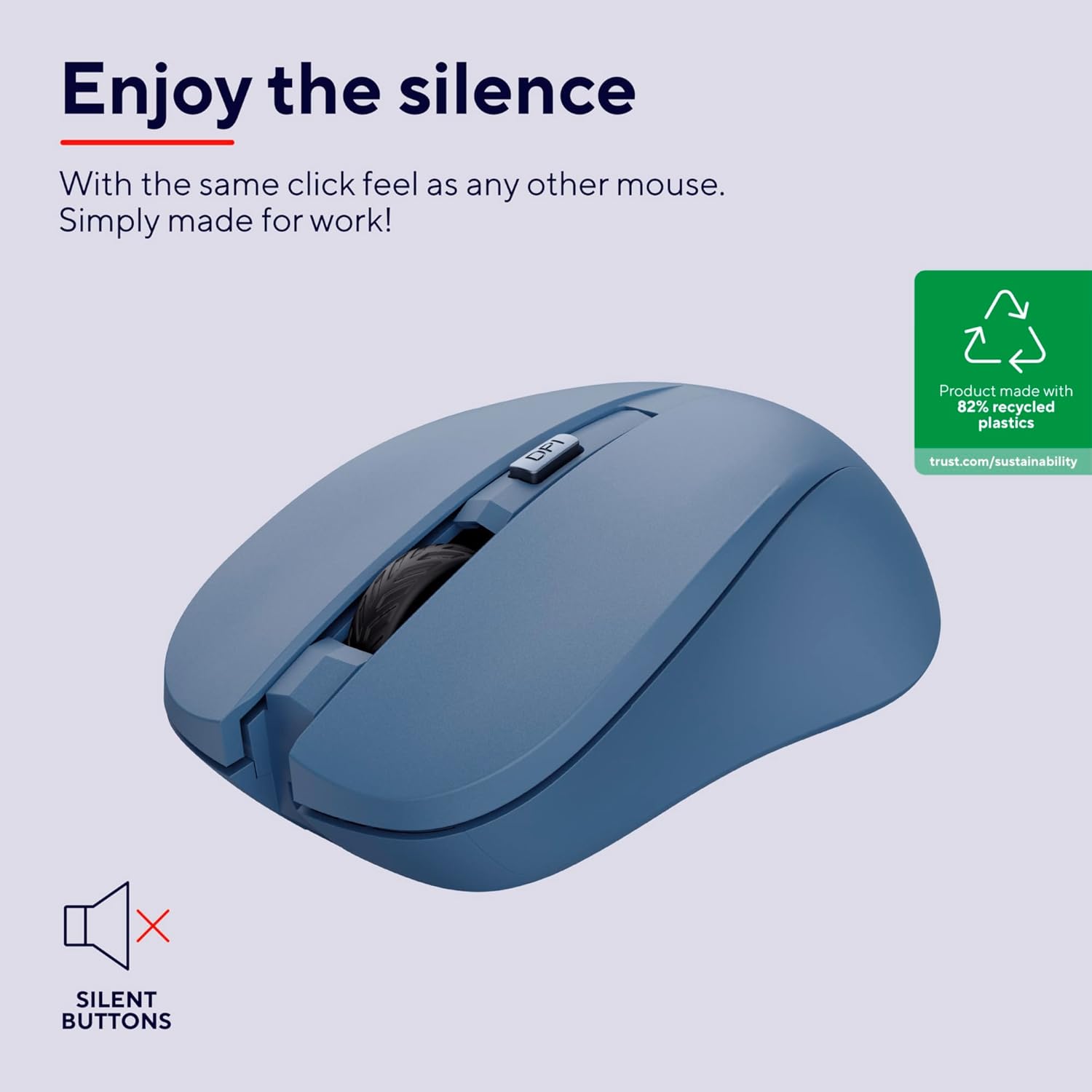 Buy Trust,Trust Mydo Silent Wireless Mouse – Blue - Gadcet UK | UK | London | Scotland | Wales| Near Me | Cheap | Pay In 3 | Keyboard & Mouse