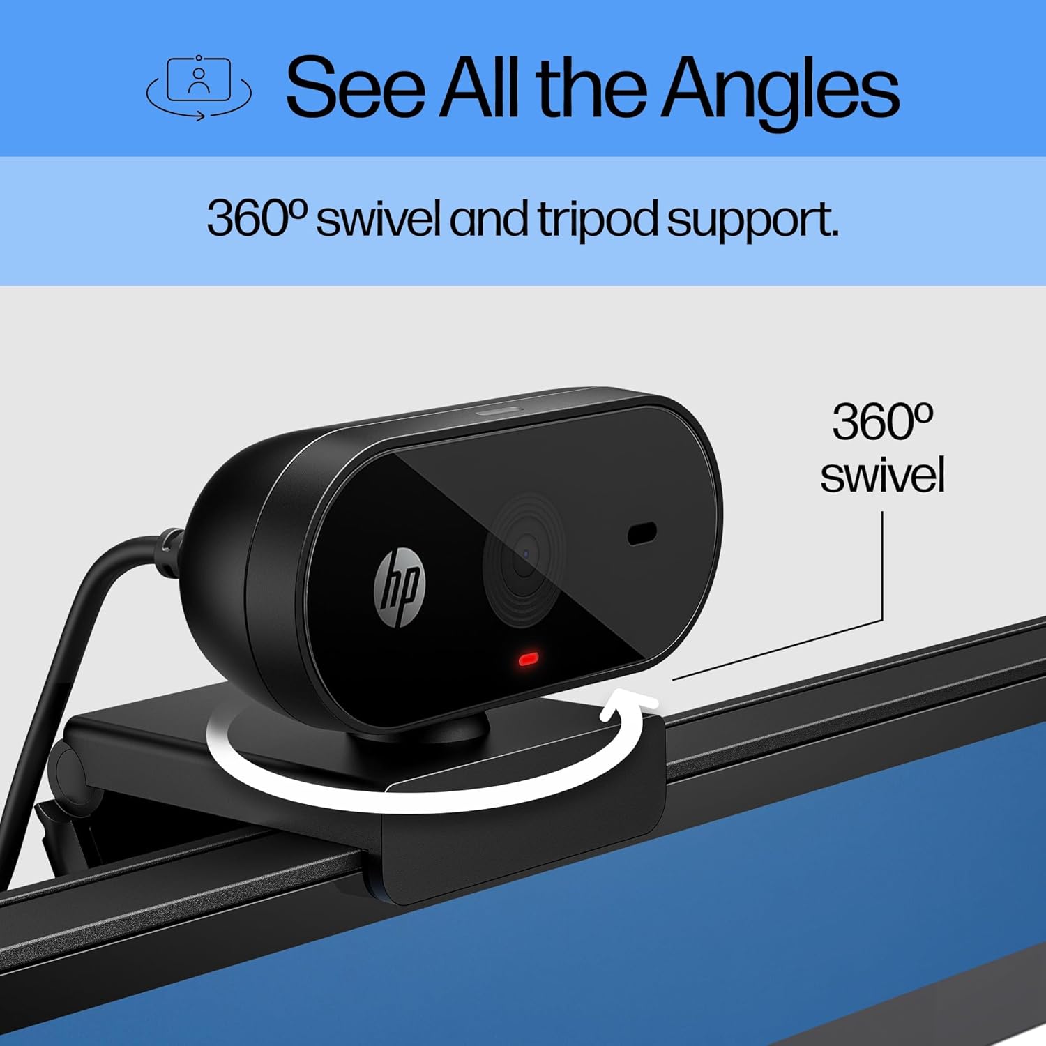 Buy HP,HP PC Webcam 320 – 1080p FHD Webcam with Built-in Microphone, Auto Light Correction & 360° Swivel Clip – Black - Gadcet UK | UK | London | Scotland | Wales| Near Me | Cheap | Pay In 3 | Webcams