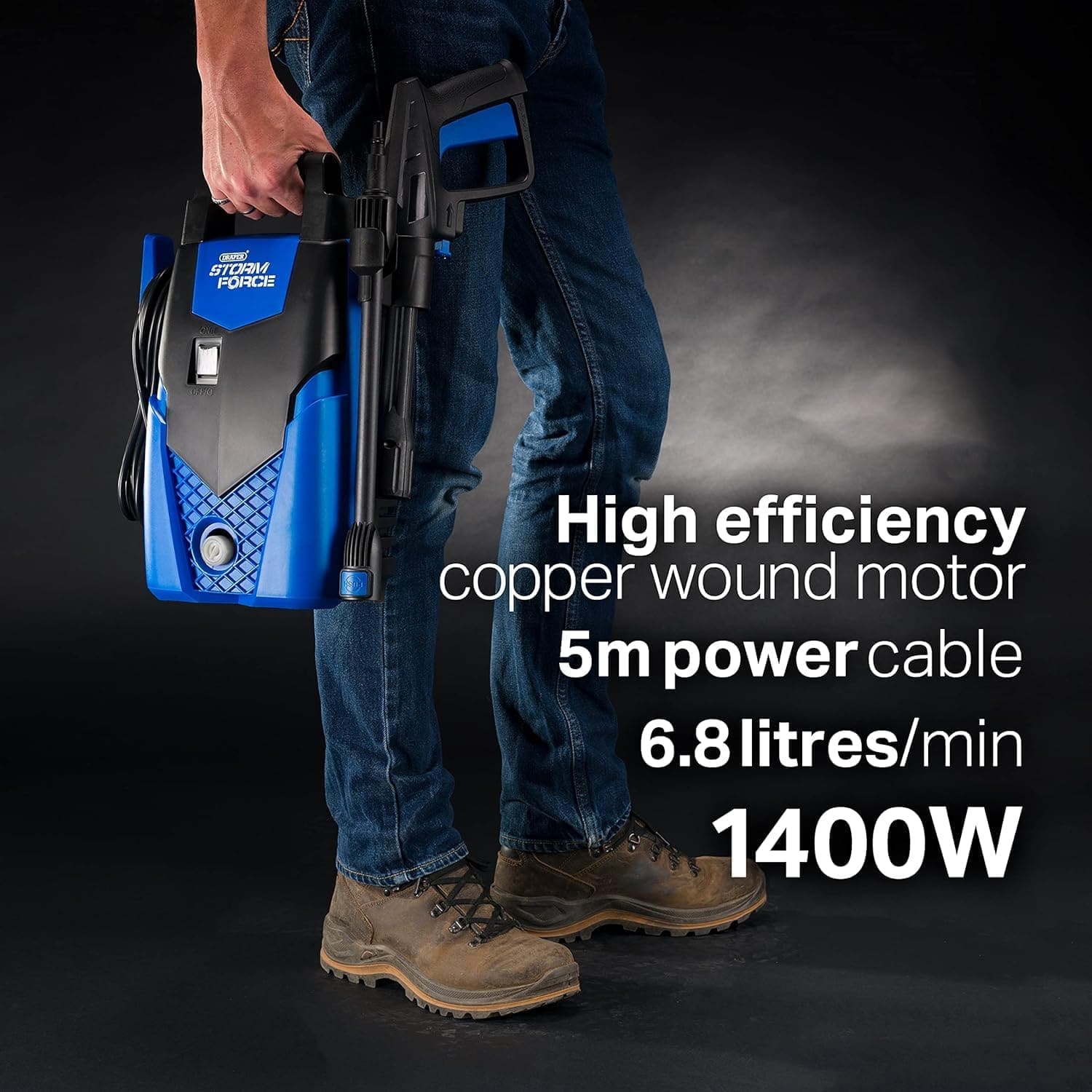 Buy Draper,Draper Storm Force PW1400 Electric Pressure Washer - 105Bar, Blue - High-Pressure Cleaner - Gadcet UK | UK | London | Scotland | Wales| Near Me | Cheap | Pay In 3 | Pressure Washers