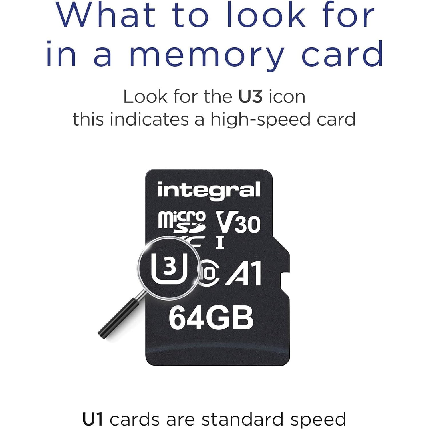 Buy Integral,Integral 64GB Micro SD Card 4K Ultra-HD Video Premium High Speed Memory Microsdxc Up To 100MB/S V30 UHS-I U3 A1 C10 - Gadcet UK | UK | London | Scotland | Wales| Near Me | Cheap | Pay In 3 | Flash Memory Cards